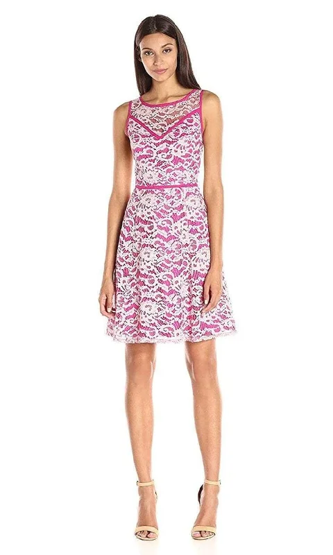 Adrianna Papell - 12253970 Floral Bateau Neck A-Line Dress Sporty Women's Tennis