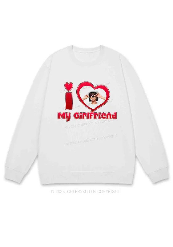 Custom BF&GF Photo Red Heart Y2K Sweatshirt Cherrykitten Cozy Women's Winter
