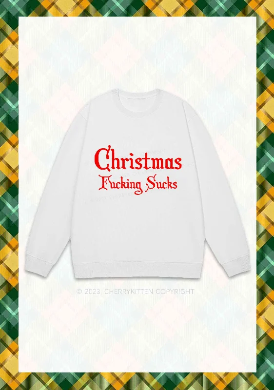 Christmas Sucks Y2K Sweatshirt Cherrykitten Classic Women's Tweed