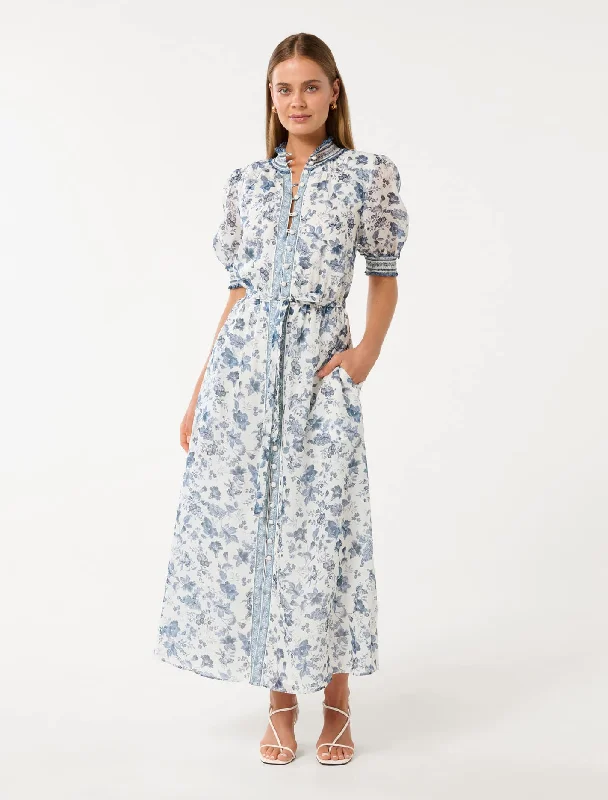 Rochelle Short Sleeve Midi Dress Elegant Women's 