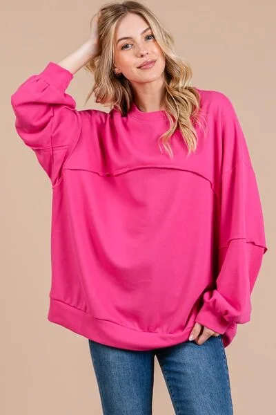 Ces Femme Exposed Seam Long Sleeve Sweatshirt Edgy Women's Punk