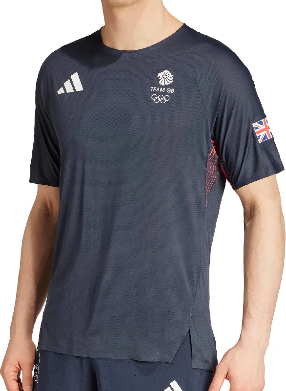 adidas Adizero Team GB Short Sleeve Mens Running Top - Blue Business