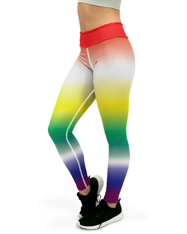 Ombre Rainbow Yoga Pants Bohemian Women's Free