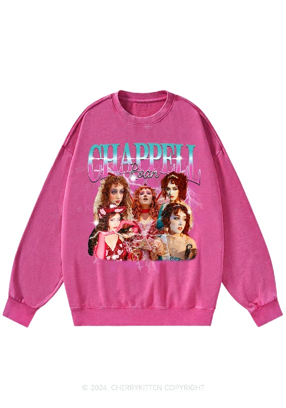 CR Portrait Y2K Washed Sweatshirts Cherrykitten Sleek Women's Metallic
