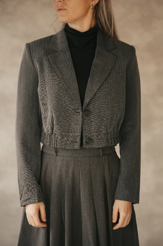 Yasbalux short blazer grey melange performance