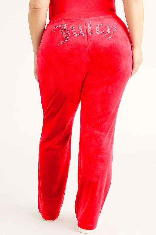 Plus-Size OG Big Bling Velour Track Pants Stylish Women's Neon