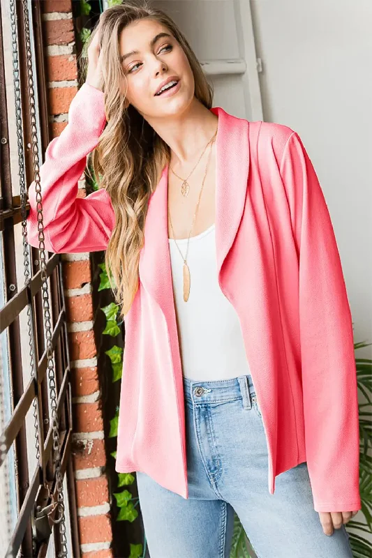 Heimish Open Front Long Sleeve Blazer Bold Women's Animal Print