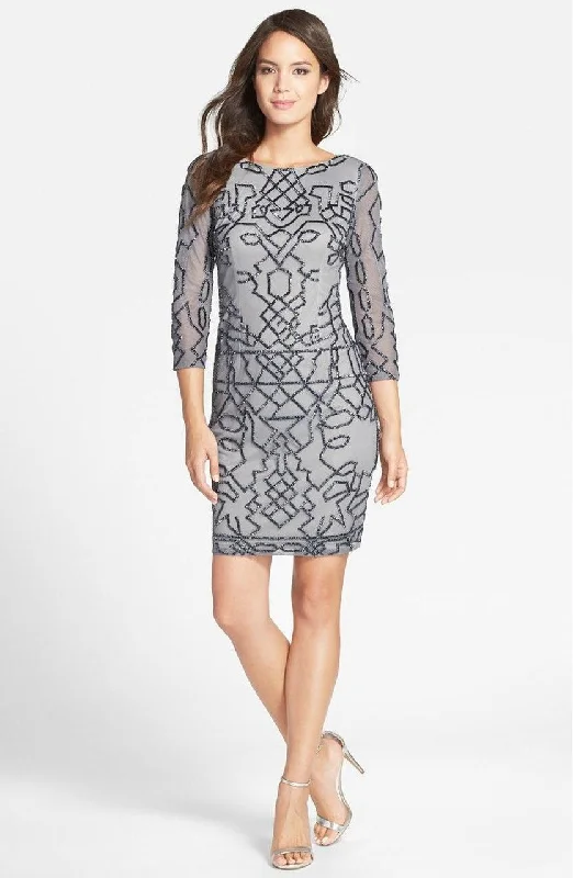 Adrianna Papell - Abstract Motif Sheath Dress 41911010 Stylish Women's Tropical 