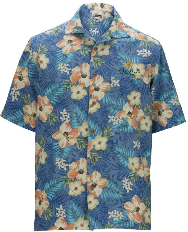 Edwards Hibiscus Multi Color Camp Shirt Dapper Women's Bow - adorned