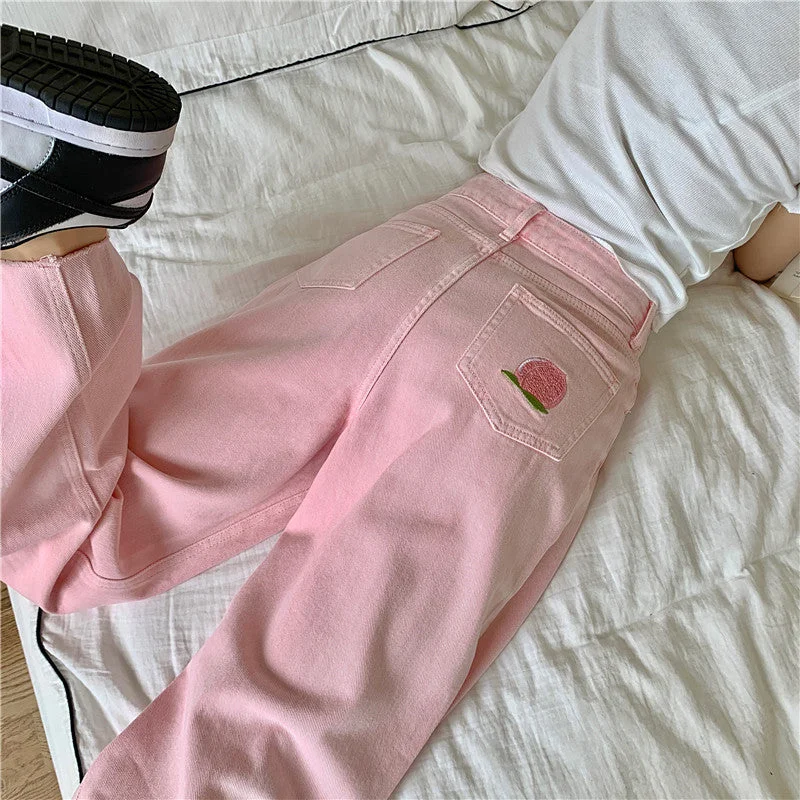 Pink High Waist Wide Leg Pants PL51644 Cozy Women's Sherpa - lined