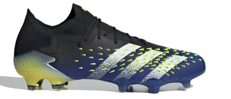 Adidas Predator Freak . 1 Low FG - Core Black/Cloud White/ Solar Yellow Polished Women's Silk
