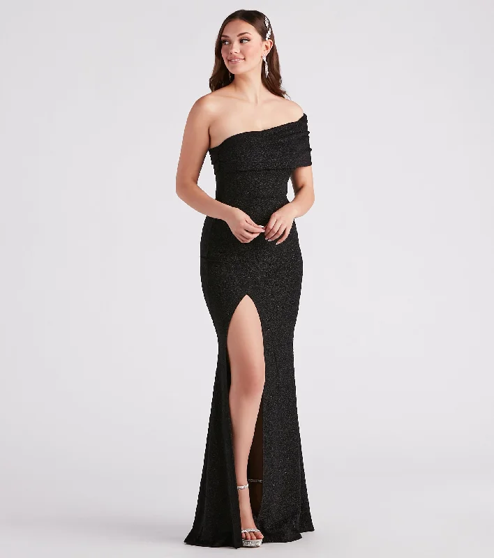 Victoria Formal Glitter Off Shoulder Dress Dapper Women's 1920S