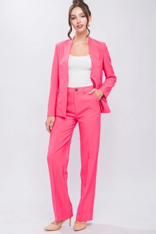 Formal Straight Leg Blazer Pants Stylish Women's Tropical 
