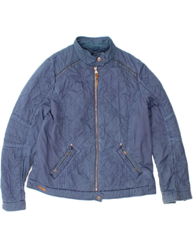 CAMEL ACTIVE Womens Quilted Jacket IT 44 Medium Navy Blue Polyester Earthy Women's 