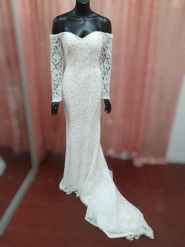 Diana Off Shoulder Long Sleeve Lace Gown Business