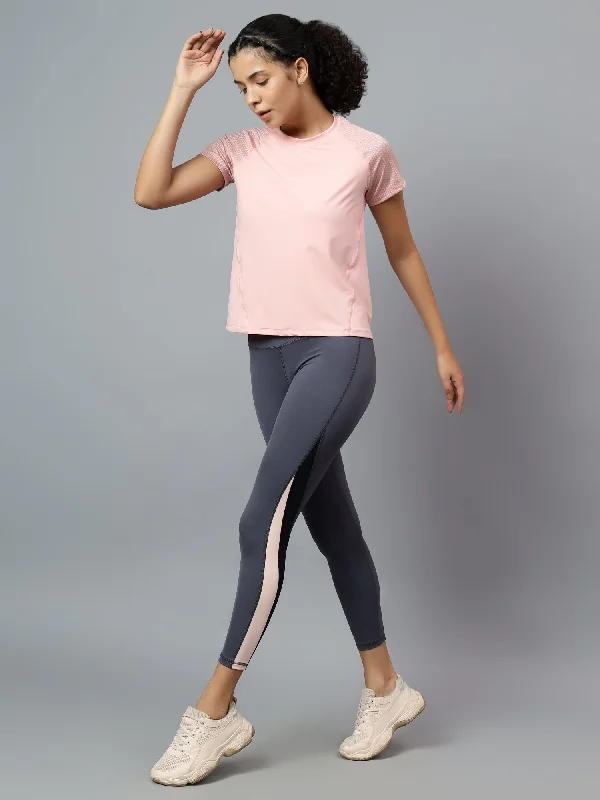 Fitkin Women's Pink Short Sleeve Active Tshirt Sustainable Organic