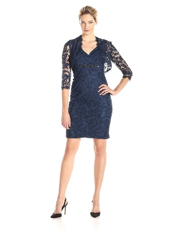 Adrianna Papell - Embellished V-Neck Sheath Dress 15253710 purpose