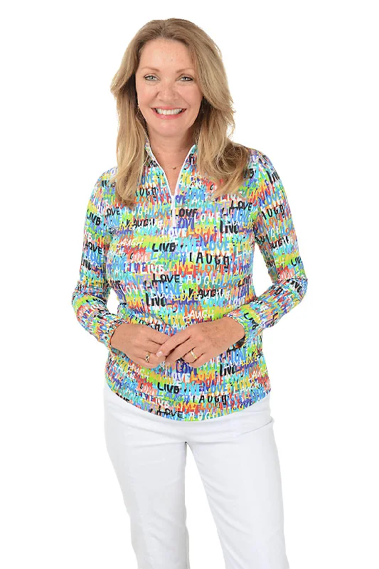 Live Laugh Love UPF50+ Sun Shirt Relaxed Women's Beachy