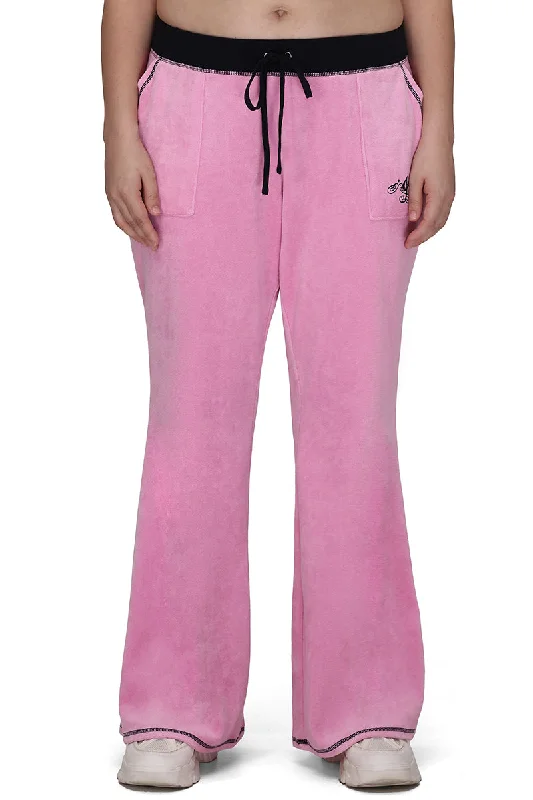 Plus-Size Sweetheart Cotton Velour Track Pants Street