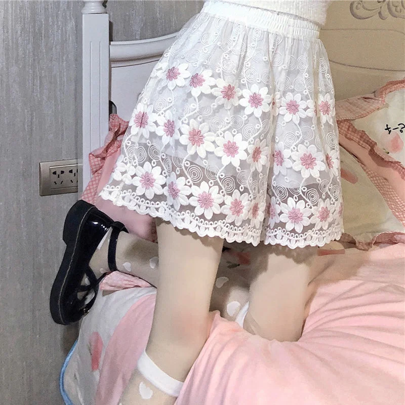 Cute flowers JK shorts PL51685 Earthy Women's Hemp - based