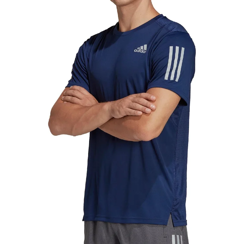 adidas Own The Run Short Sleeve Mens Running Top - Navy Traditional Women's Wool