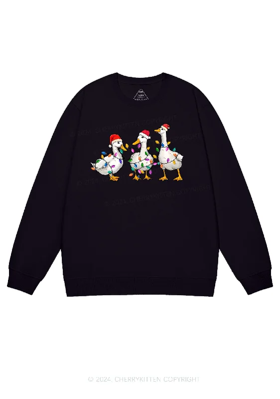 Christmas Santa Duck Y2K Sweatshirt Cherrykitten Youthful Women's Anime - inspired