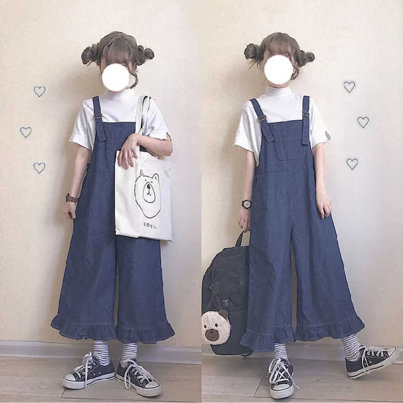 Denim overalls PL50469 Sophisticated Women's Tailored