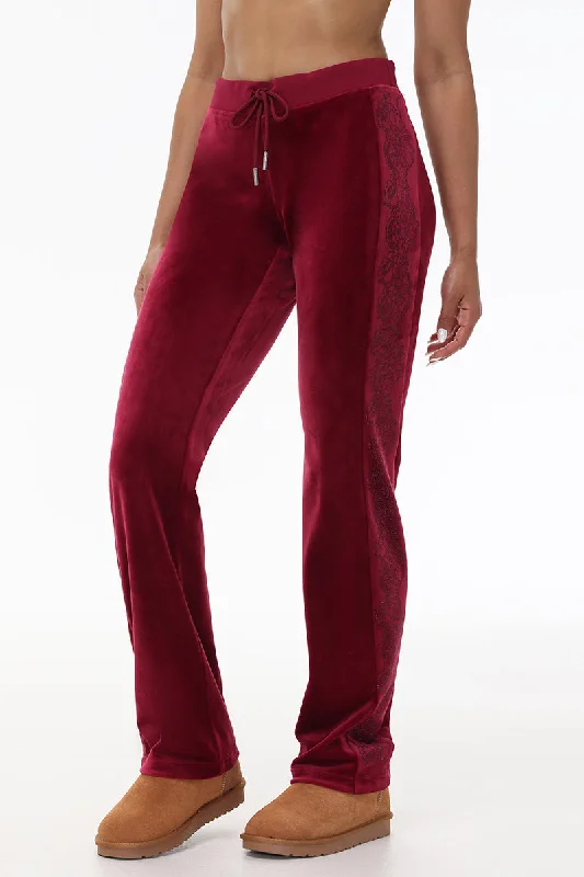 Lace Rhinestone Classic Track Pants Sharp Women's Italian