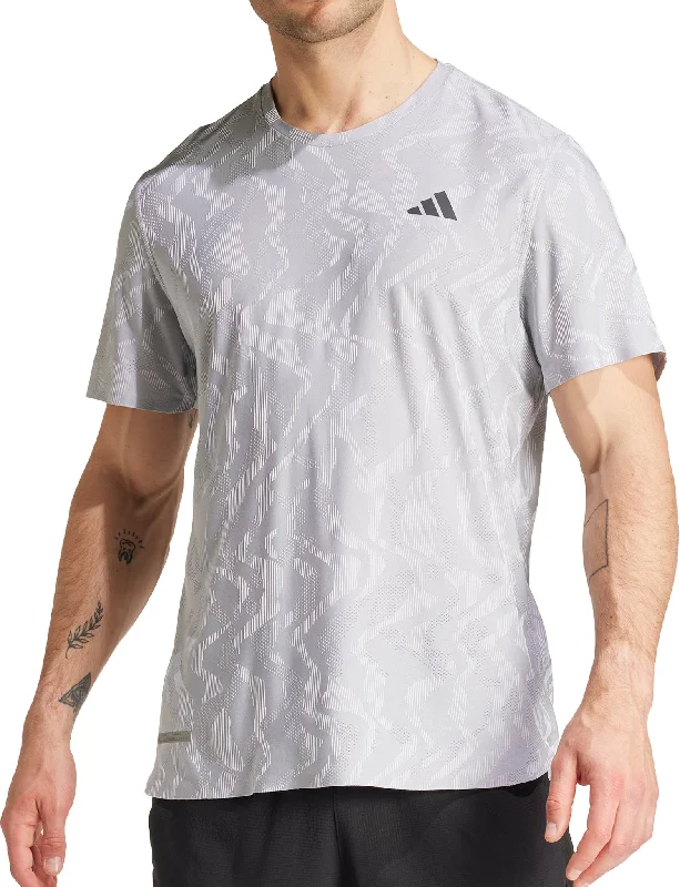 adidas Ultimate Engineered Short Sleeve Mens Running Top - Grey Bold Women's Statement