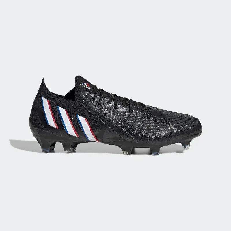 ADIDAS PREDATOR EDGE .1 LOW FG-Core Black / Cloud White /Vivid Red Stylish Women's Tropical 