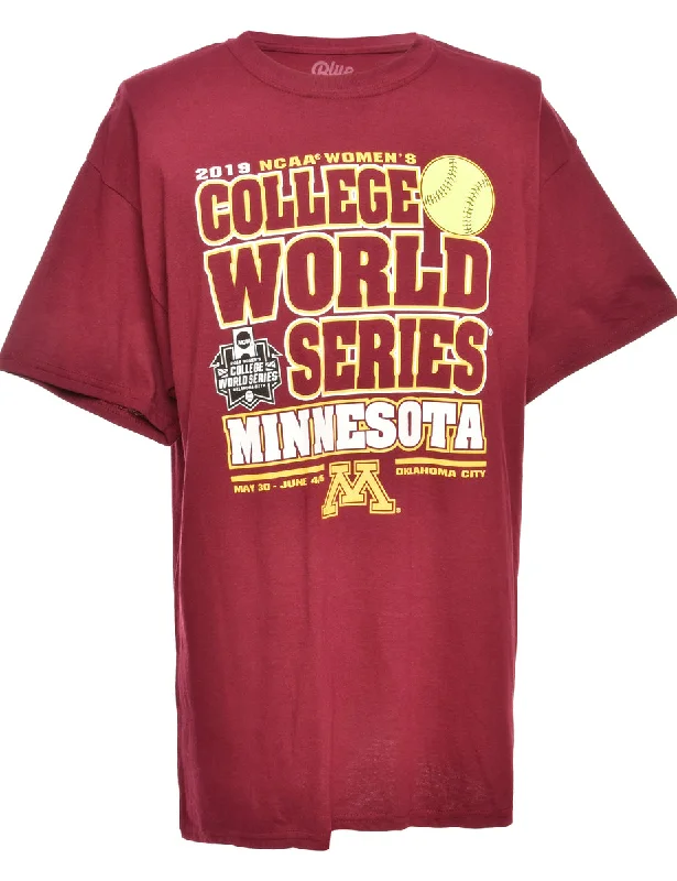 College World Series Maroon Sports T-shirt - L Cozy Women's Winter