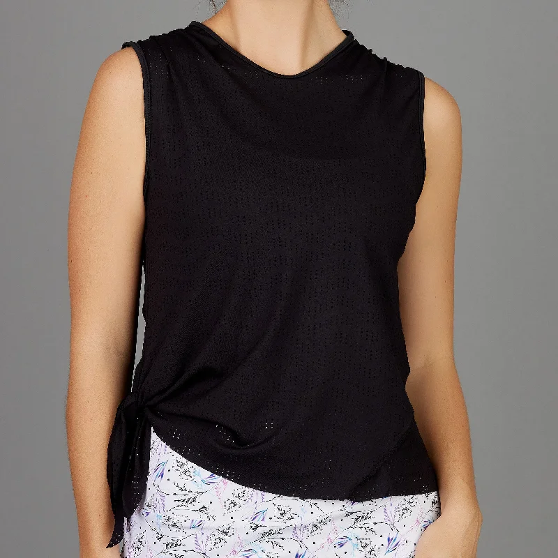 Willow Side-tie Top (perforated black) Country
