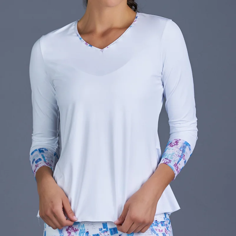 Sisily Long-Sleeve Top (white) Athletic Women's High - 