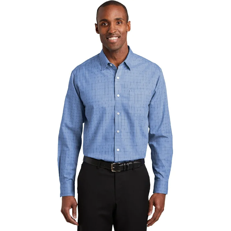 CLOSEOUT - Red House Windowpane Plaid Non-Iron Shirt Street