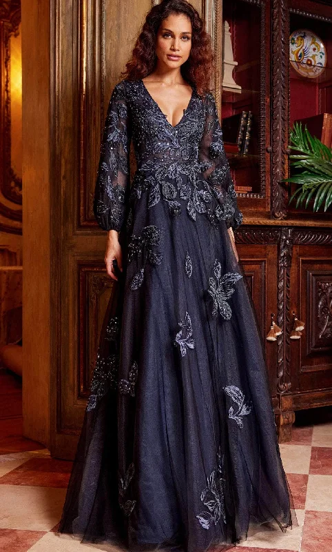 Jovani 09943 - Embroidered Deep V-Neck Evening Gown Rugged Women's Outdoor 