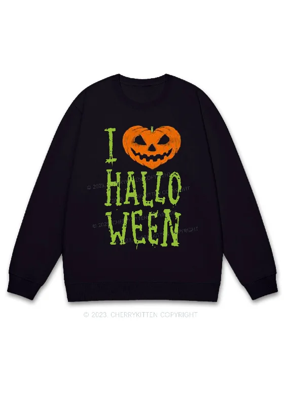 Pumpkin Hearts Halloween Y2K Sweatshirt Cherrykitten Sustainable Organic