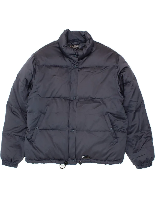 CHAMPION Womens Oversized Padded Jacket UK 18 XL Navy Blue Cotton Disco