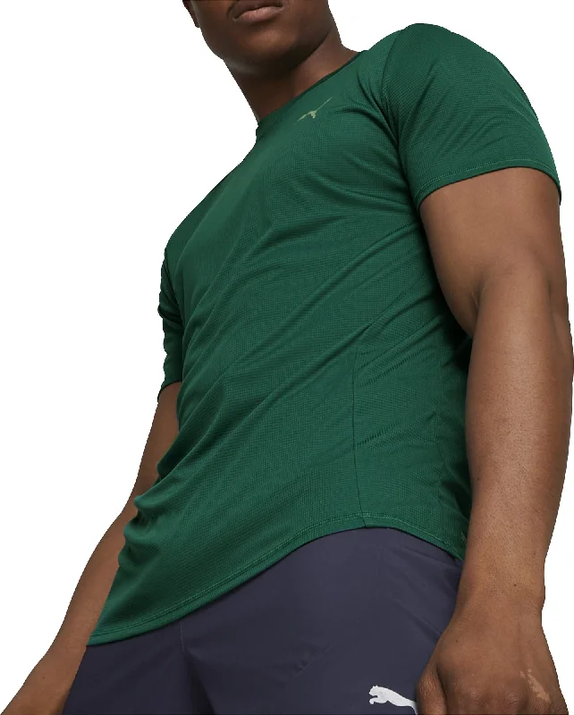 Puma Favourite Short Sleeve Mens Running Top - Green Refined Women's Hand - crafted
