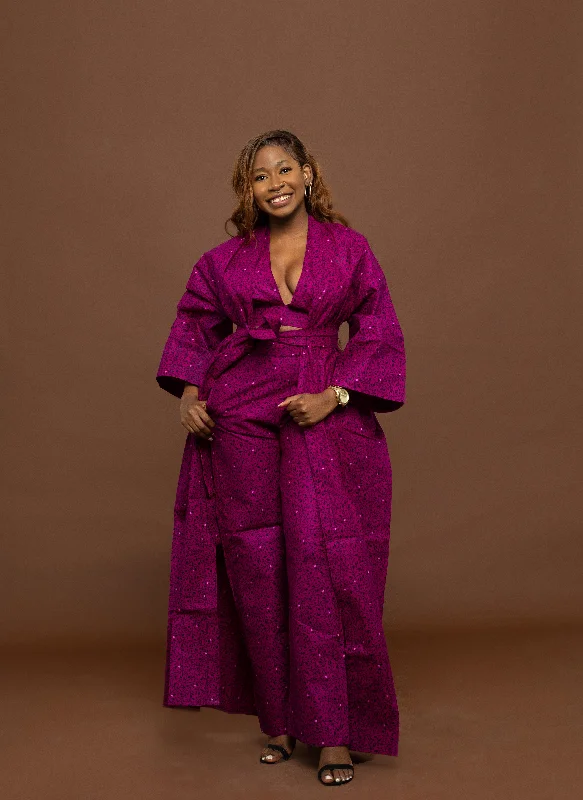 Gracie Ankara Kimono Jacket | Fuchsia Pink African Print Modern Women's Tech