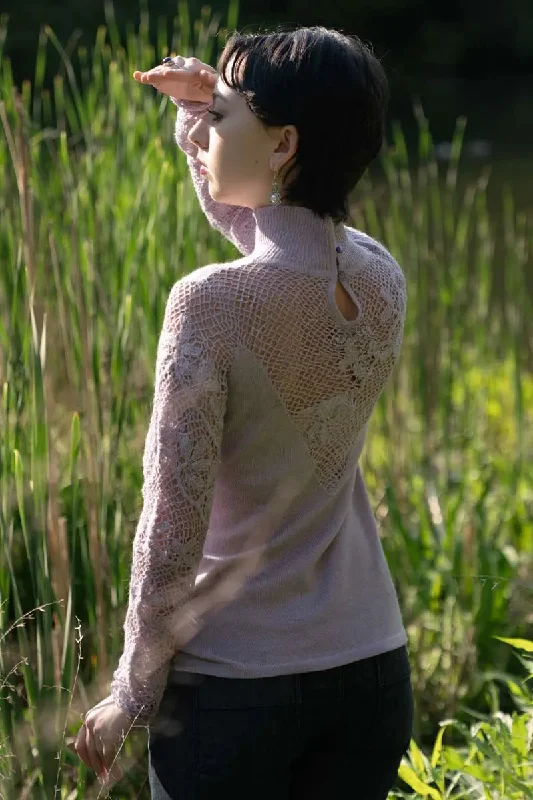 Ingrid Woman Pullover  Alpaca & Silk Artistic Women's Hand - painted