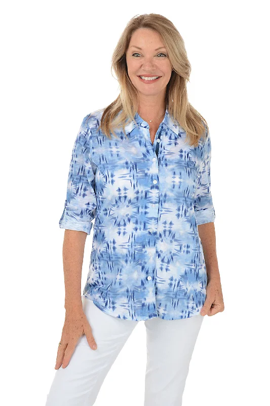 Western Sky Button-Front Shirt Sporty Women's Tennis