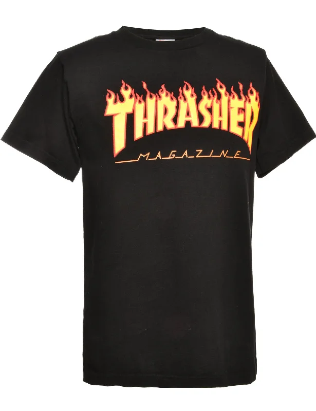 Thrasher Black Printed T-shirt - M Stylish Women's Neon
