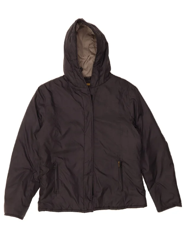 WRANGLER Womens Hooded Windbreaker Jacket UK 16 Large Black Polyamide Gym