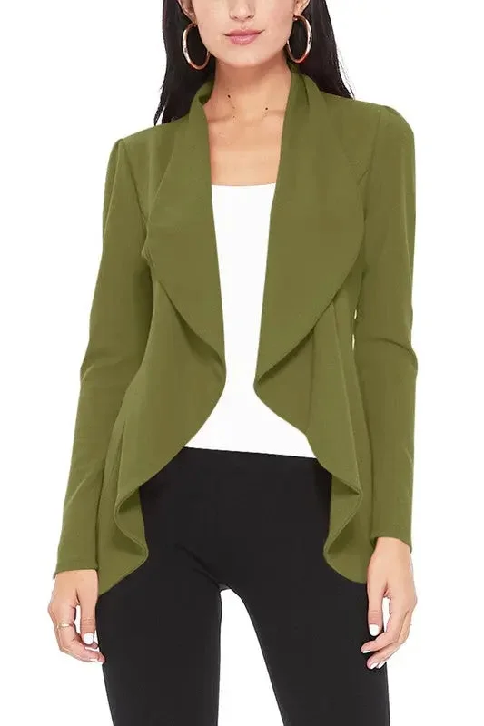 Solid, waist length blazer Sustainable Organic