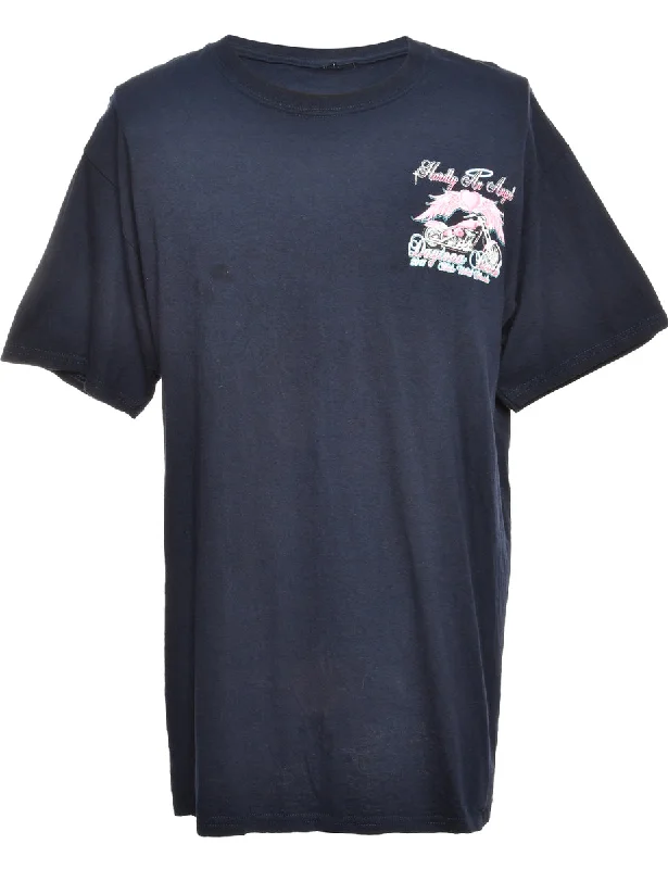 Daytona Beach Navy Printed T-shirt - M garde