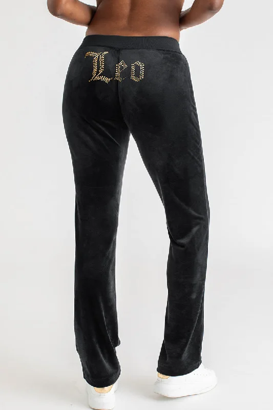 Leo Big Bling Velour Track Pants Geometric