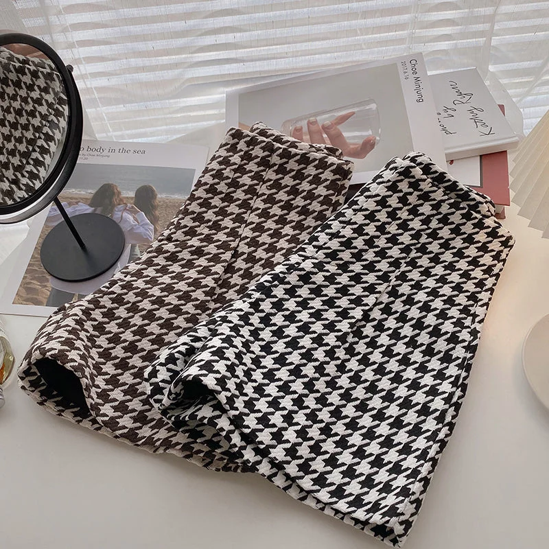 Houndstooth shorts     S493 Unique Women's Upcycled