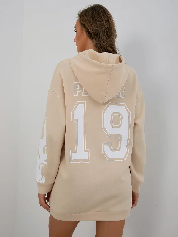 Casual Letter Drawstring Long Sleeve Hooded Long Women Sweatshirt Country