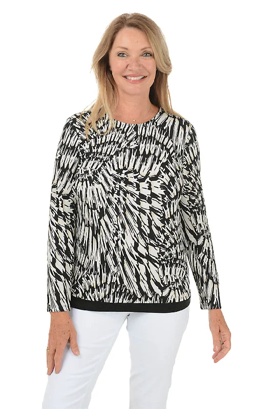 Petite Stones Throw Long Sleeve Knit Top Athletic Women's 