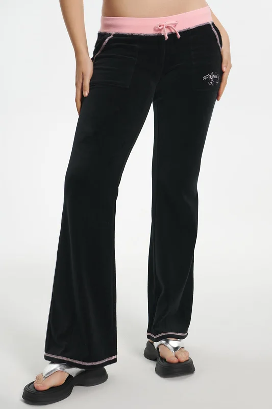 Sweetheart Cotton Velour Track Pants Youthful Women's Pop